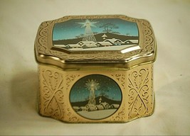 Vntage Meister Christmas Star of Bethlehem Lithograph Tin w Lid Container Brazil - £13.21 GBP