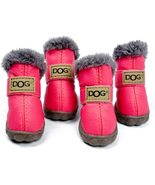 Qiao Niuniu Fur Lined Waterproof Skidproof Dog Boots, Size 2/Pink - £14.15 GBP