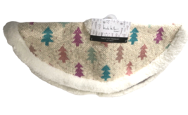 Nicole Miller Table Top Mini Christmas Tree Skirt 22” Round Knitted Shearling - £46.97 GBP