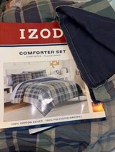 IZOD Comforter &amp; Pillow Sham Set Twin/Twin-XL Plaid - £63.28 GBP
