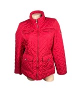 Tommy Hilfiger Scarlet Red Quilted Jacket Womens Size M Logo Large Pocke... - $600.13 MXN