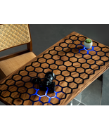 Epoxy Resin Table Magic Touch-sensitive Light Crafts Home Decor Solid Wo... - $951.00+