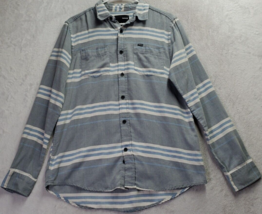 Hurley Shirt Mens Size Small Light Blue Striped Long Sleeve Collared Button Down - £12.39 GBP