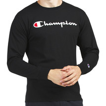 Nwt Champion Msrp $54.99 Men&#39;s Black Crew Neck Long Sleeve T-SHIRT Size S M L - £16.26 GBP