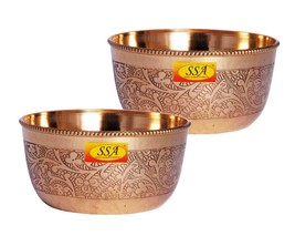 Brass Floral Bowl | Katori - 150 Ml, Set Of 6, Yellow, Free Shipping Worldwide - £47.87 GBP