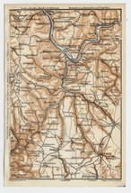 1911 Antique Map Of Vicinity Of Miltenberg Fraudenberg Buchen Amorbach Germany - £14.99 GBP