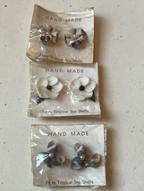 Vintage Lot of Handmade From Tropical Sea Shells Black &amp; White Flowers &amp; Some w - £10.52 GBP