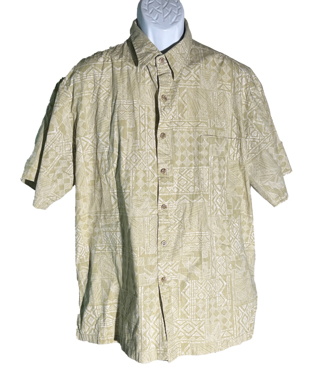 COOKE STREET Men&#39;s Short Sleeve Button Down Hawaiian Shirt Green XL - $10.88