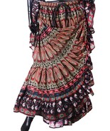 BROWN AND GOLD BRONZY PAISLEY DELUXE PEACOCK ATS TRIBAL 25 YD GYPSY SKIR... - $188.72 CAD
