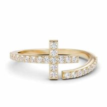 Round Cut 0.27 Ct Moissanite Engagement Ring Solid 14K Hallmark - £289.17 GBP