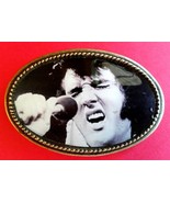 ELVIS PRESLEY &quot;KING OF ROCK &amp; ROLL&quot; Epoxy PHOTO MUSIC BELT BUCKLE   - NEW! - $16.78