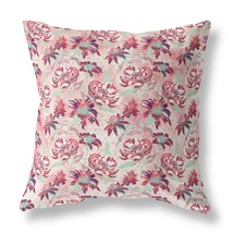 20 Red White Roses Indoor Outdoor Throw Pillow - £56.60 GBP