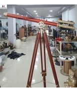Nautical Floor Standing Solid Brass/Leather Griffith Astro Telescope 64&quot; - £148.57 GBP