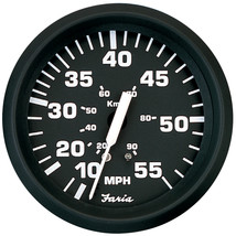 Faria Euro Black 4&quot; Speedometer - 55MPH (Pitot) [32810] - £40.28 GBP