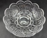 Vintage Indiana Glass Flower Petal Pattern 8½” Clear Cut Glass Serving Bowl - £13.48 GBP