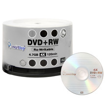 50 Pack Smartbuy Blank DVD+RW 4x 4.7GB Branded Logo Rewritable DVD Media... - £21.08 GBP