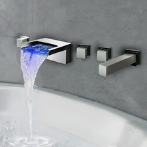 LED Waterfall Spout Bathroom Faucet with Pull-out - £183.98 GBP