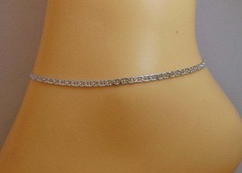 925 Sterling Silver Anchor Anklet, Silver Mariner Chain, Handmade Womens... - $25.00