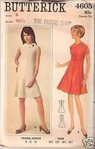 Butterick 4605 One-Piece Dress Size Young Junior 9 - $1.75