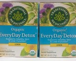 2 Pack Lemon EveryDay Detox by Traditional Medicinals, 16 Tea Bags Each - £14.81 GBP