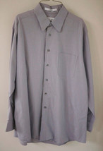 Vintage Calvin Klein Grey 100% Cotton Long Sleeve Mens Dress Shirt 16/32-33 - $24.49