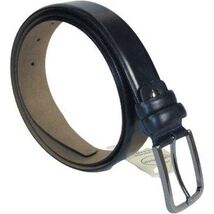 Mens Navy Blue Genuine Leather Belt PIERO ROSSI Turkey Soft Full Grain #Navy-A image 2