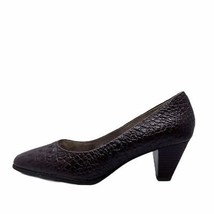 Ecco Brown Leather Reptile Embossed Heels Size 39 EU/8-8.5 US Womens - £18.67 GBP