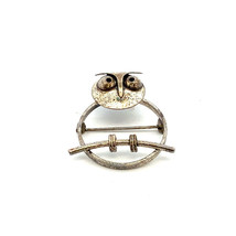 Vintage Signed Beau Sterling Handmade Modernist Abstract Owl Bird Brooch Pin - £38.98 GBP