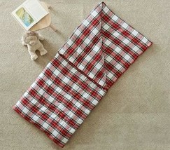 Pottery Barn Kid- &quot;Morgan&quot; Plaid Sleeping Bag- Monogramed JOEY- Red and ... - £47.20 GBP