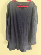 Lilly Pulitzer Kids 12-14 XL Ruffled Long Sleeve Navy Blue Tunic 100% Co... - £7.33 GBP