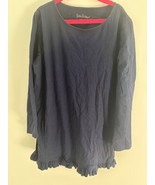 Lilly Pulitzer Kids 12-14 XL Ruffled Long Sleeve Navy Blue Tunic 100% Co... - $188.77 MXN