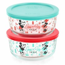Mickey &amp; Friends™ 8-piece Decorated Glass Storage Container Set, Holiday Edition - £36.19 GBP