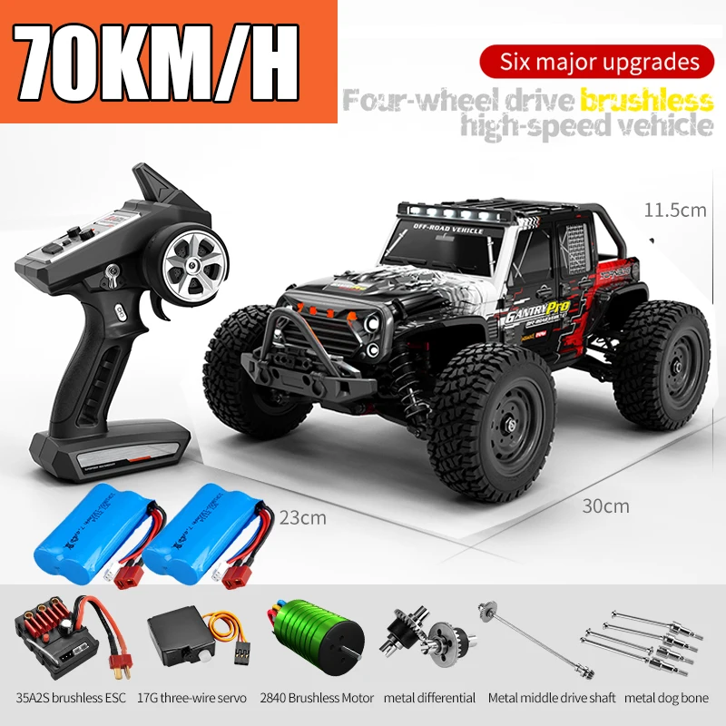 Rc Cars 16103Pro 50km/h or 75km/h with LED 1/16 Brushless Moter 4WD Off Road 4x4 - £90.06 GBP+