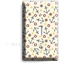 Nautical pattern anchors sailboat single light switch cover wall plate n... - $356.46 MXN