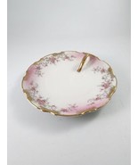 Vtg Lefton Lemon Dish KF1379R Pink roses Gilt handle Edge Granny Cottage... - £10.47 GBP