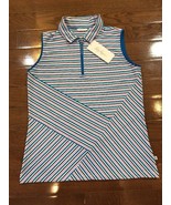 Lady Hagen Ocean Club Polo Golf Shirt Sleeveless Multi Color Striped Sz XS - £9.75 GBP