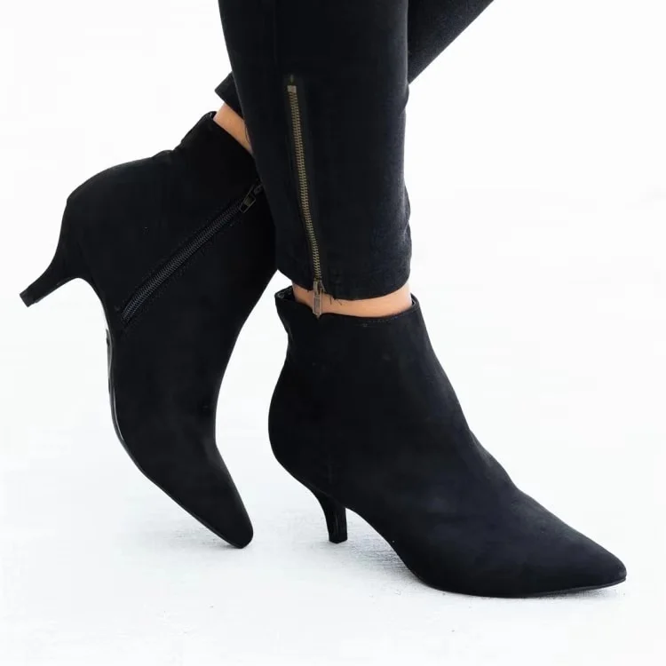 Autumn Women&#39;s Ankle Boots  Female Zip Pointed Toe Woman skin Stilettos Plus Siz - £158.65 GBP