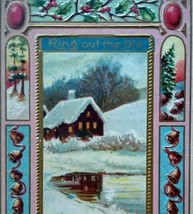 Ring In The New Year Postcard Vintage Embossed Series 51 Original 1912 Antique - £12.64 GBP