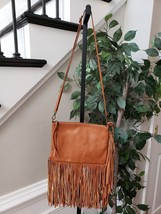 Carlos Santana Crossbody Womens Brown Polyurethane Lined Fringe Shoulder... - $37.62