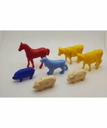 Vintage Empire Plastic Co. Hollow Hard Plastic Farm Animals Dog Pig Cow ... - $26.58 CAD