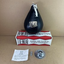 TUF-WEAR Black Leather Boxing Striking Speed Bag Vintage w/ Box &amp; Bracke... - £235.36 GBP