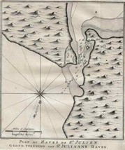 Puerto San Julian Map Plan Port Patagonia Argentina Schley 1757 - $69.49