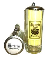 Oberbrau Holzkirchen Lidded German Beer Glass Seidel with Inlay Lid - $27.67 CAD