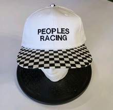 Checkered Flag Baseball cap Hat Mens Snap Back Peoples Racing White Black - $268.20 MXN