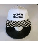 Checkered Flag Baseball cap Hat Mens Snap Back Peoples Racing White Black - $268.20 MXN