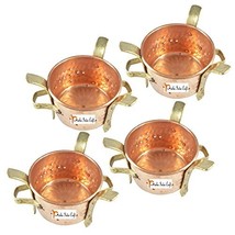Set of 4 - Prisha India Craft  Handmade Copper Brass Food Warmer Angeeth... - £78.21 GBP