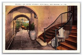 Drivveway and Ancient Stairway Patio Royal New Orleans LA UNP Linen Post... - $2.92