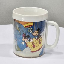 Vintage Walt Disney World Thermo Serv Mug Mickey Mouse Donald Duck Castle  - $7.91