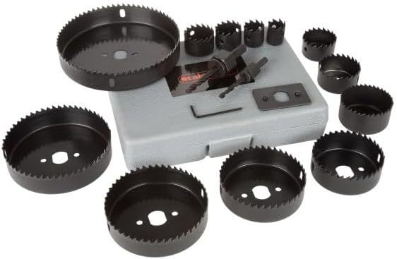 Hole Saw Set 16 Piece Kit With 12 Saws ( ¾ -5 Inch), Hex Key Wrench, Dri... - $35.99