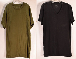 Mens Plain T-Shirt Black Green BDG Rothco M L - £19.46 GBP